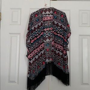 Sheer print kimono
